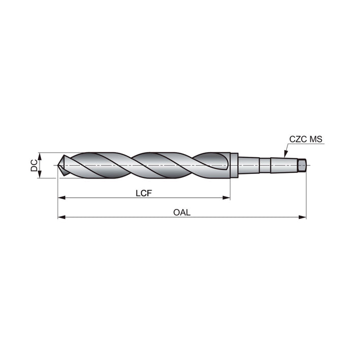 Precision Twist Drill S209 1-3/4"D 16-1/4"L HSS #4MT Jobber Drill Bit