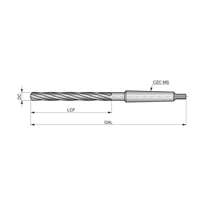 Precision Twist Drill T400 1 5/8"D 17"L 4 Flute HSS #5MT Drill Bit