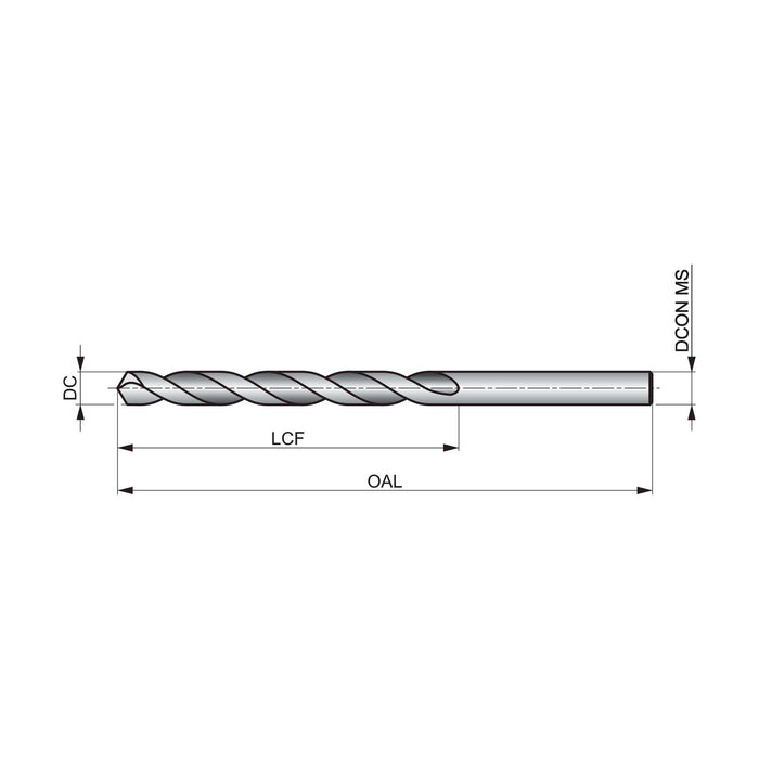 Precision Twist Drill M51CO 61/64"D 11"L HSS-E Cobalt Straight Shank & Taper Length Drill Bit
