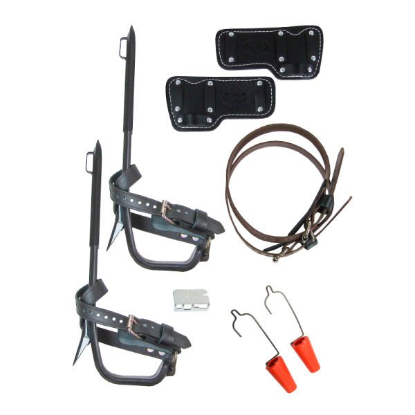 Bashlin Black Anodized Aluminum Climbers W Regular Pole Gaffs (1 5/8") - Shopena Supply
