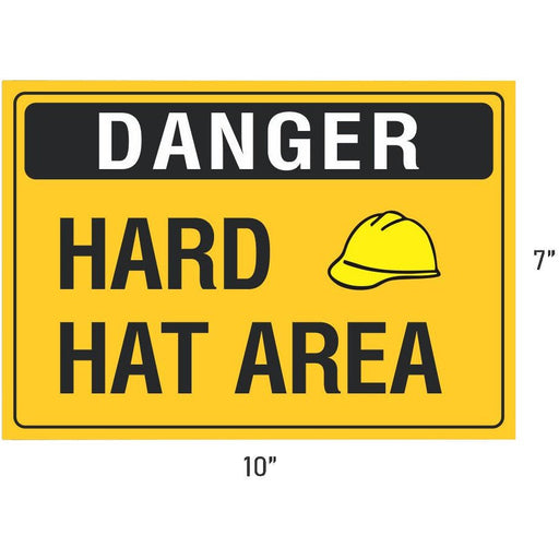 Danger Hard Hat Area 10" x 7" Vinyl Sticker Decal - Shopena Supply