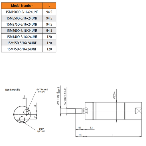 Fiam 0.15NM/19000RPM 15M1900D - 5/16X24UNF Air Motor Threaded Output Shaft - Shopena Supply