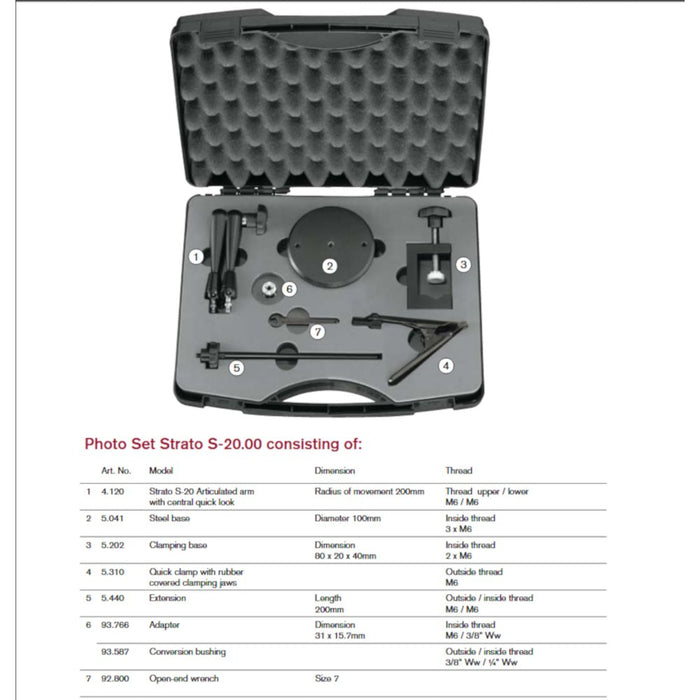 Fisso Strato S - 20 Photography Articulated Arm Kit With Clamp - Shopena Supply