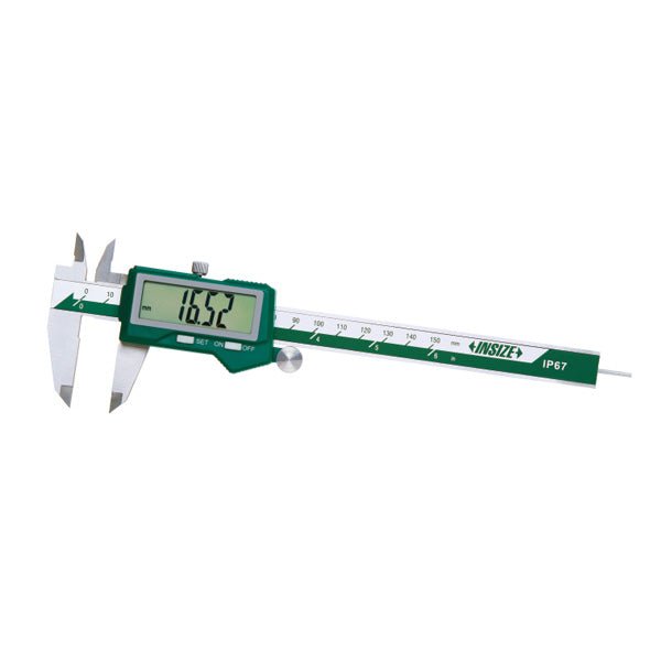 Insize 0 - 6" 0 - 150mm IP67 Waterproof Large Display Digital Electronic Caliper With Round Depth Bar - Shopena Supply