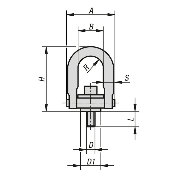 Kipp Swivel Hoist Ring (2491 lbs load, 1/2" - 13 Thread) - Shopena Supply