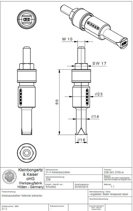 Kukko 21 - 3 Inner Bearing Extractor Pilot Blind Hole Puller (18 - 23mm ID) - Shopena Supply