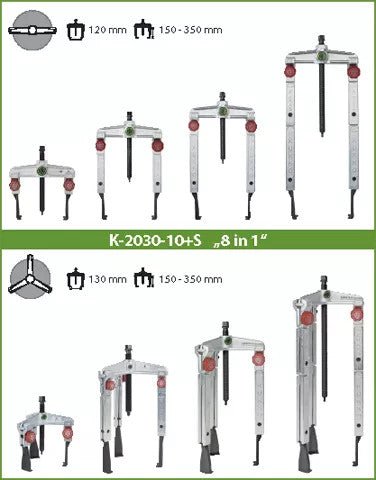 Kukko K - 2030 - 10+S 2 & 3 Arm Bearing Puller Set (25mm - 130mm Quick Adjust & Narrow Jaws) - Shopena Supply