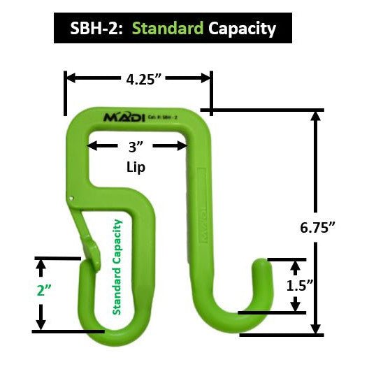 Madi SBH - 2 Bucket Hook (2 inch - Standard Capacity) - Shopena Supply