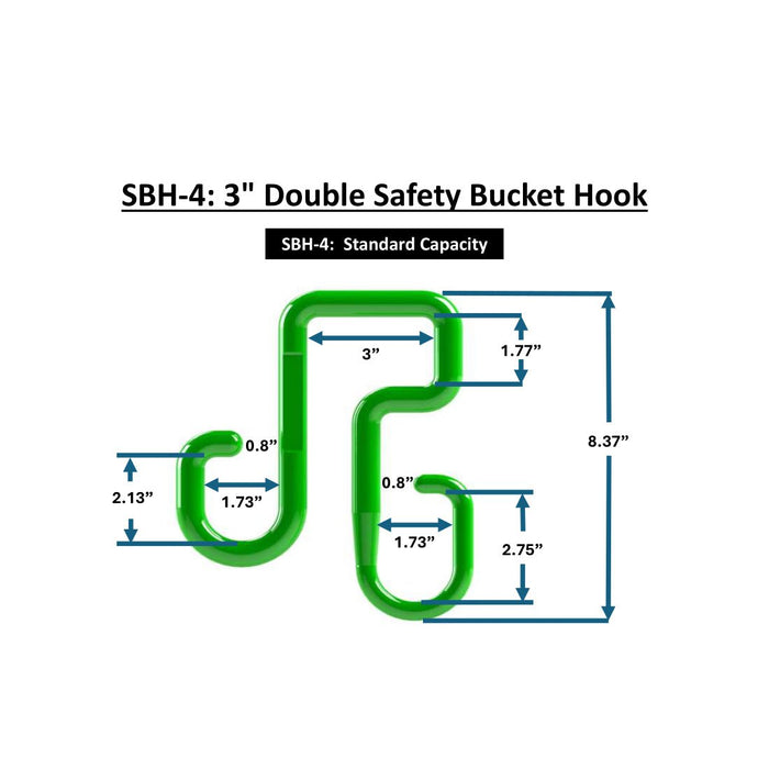 Madi SBH - 4 Double Bucket Hook (2 inch - Standard Capacity) - Shopena Supply