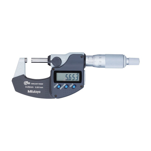 Mitutoyo 0 - 1" 0 - 25.4mm Coolant Proof IP65 Ratchet Stop Electronic Digimatic Micrometer - Shopena Supply