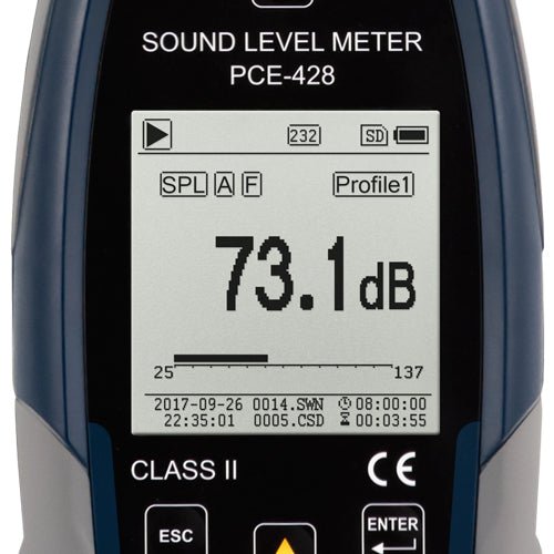 PCE 428 Class 2 Decibel Sound Meter (25 - 136dB) - Shopena Supply