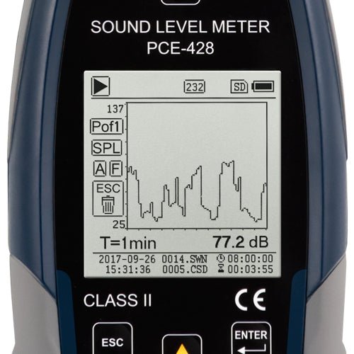 PCE 428 Class 2 Decibel Sound Meter (25 - 136dB) - Shopena Supply