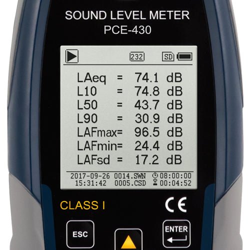 PCE 430 Class 1 Decibel Sound Meter (22 - 136dB) - Shopena Supply