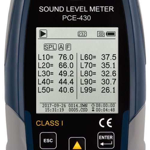 PCE 430 Class 1 Decibel Sound Meter (22 - 136dB) - Shopena Supply