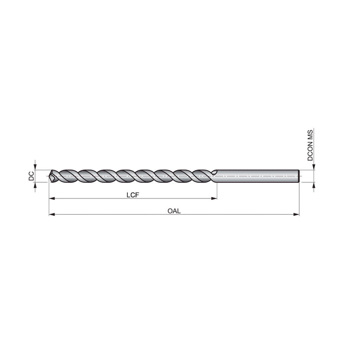 Precision Twist Drill QC91P 37/64"D 10 - 3/4"L Parabolic HSS Straight Shank & Taper Length Drill Bit - Shopena Supply