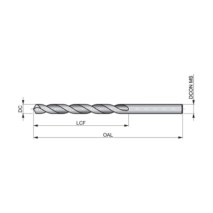 Precision Twist Drill R51 1 - 3/4"D 16 - 1/4"L HSS Straight Shank & Taper Length Drill Bit - Shopena Supply