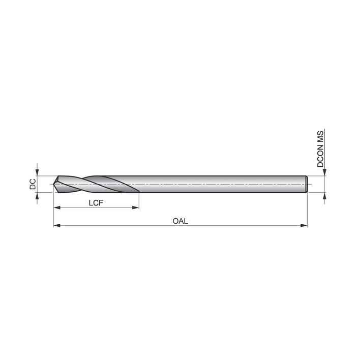 Precision Twist Drill SPR - 120 1"D 8"L HSS Straight Shank & Taper Length 120° Spot Drill Bit - Shopena Supply