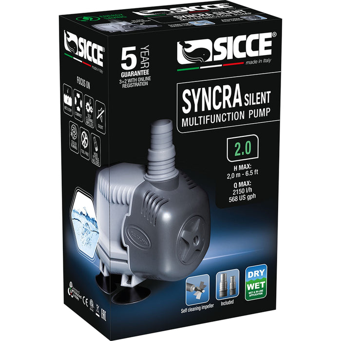 Sicce Syncra Silent Sumbersible Water Pump (8 Options) - Shopena Supply