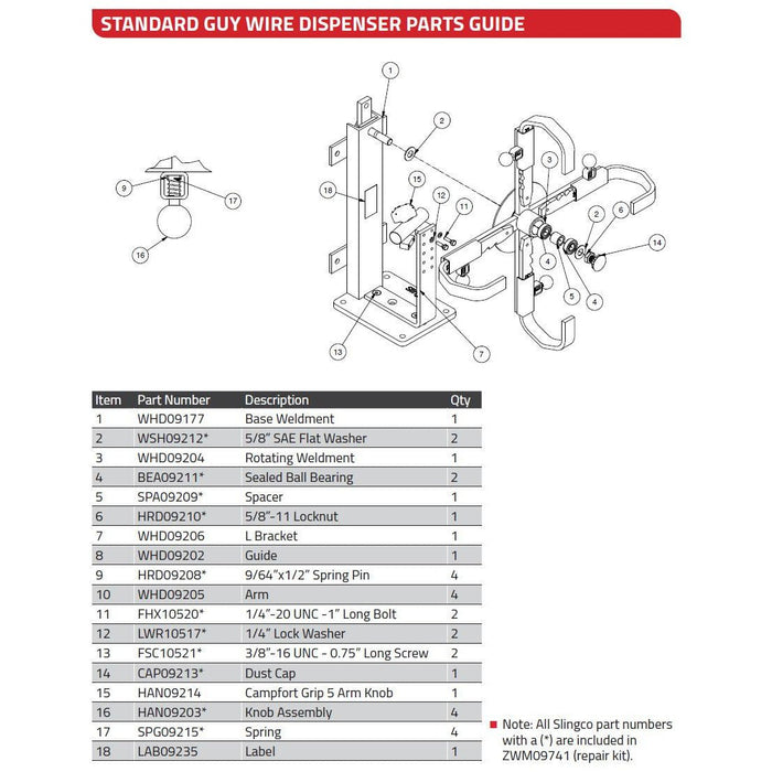 Slingco Guy Wire Reel (2 Sizes) - Shopena Supply