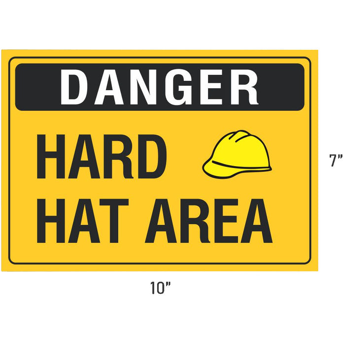 Danger Hard Hat Area 10" x 7" Vinyl Sticker Decal