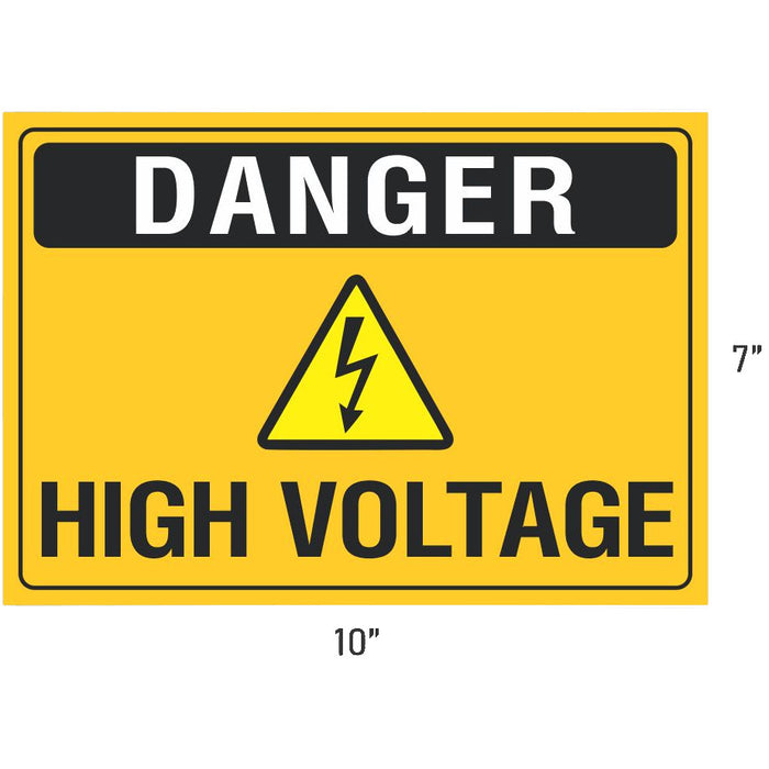 Danger High Voltage 10" x 7" Vinyl Sticker Decal