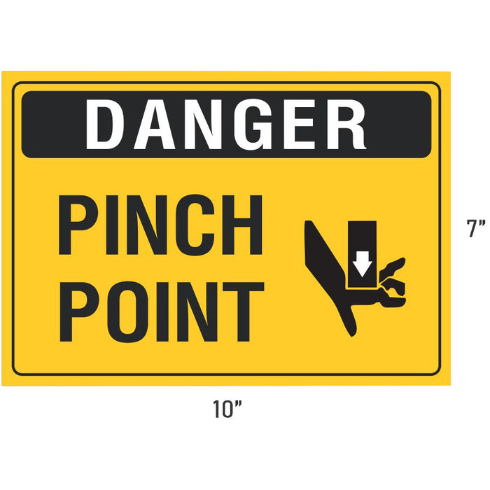 Danger Pinch Point 10" x 7" Vinyl Sticker Decal